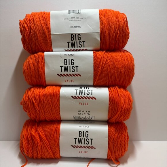 Big Twist Other - 4 Skeins - Big Twist Value Yarn - Orange